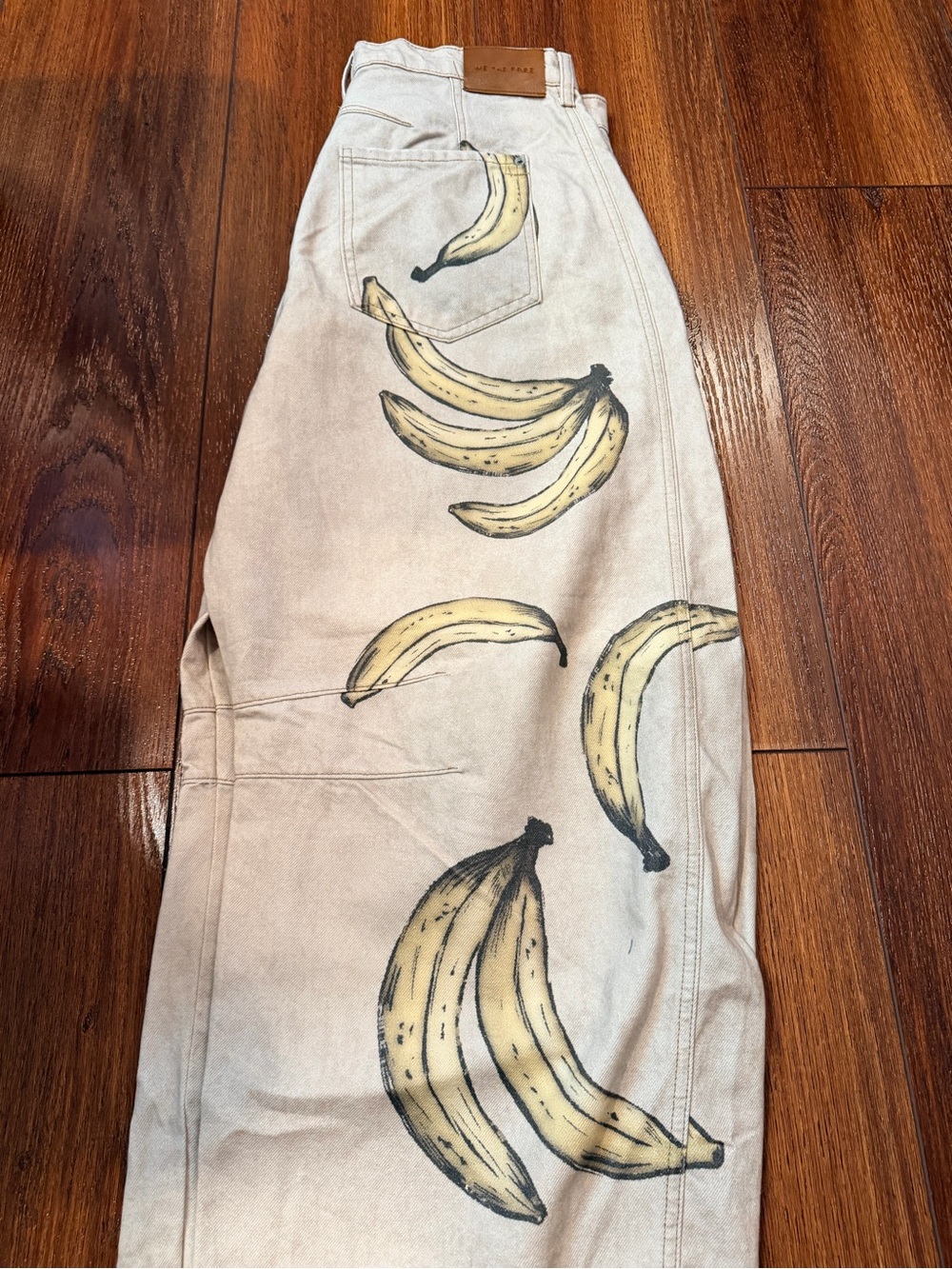We The Free Beige Wide-Leg Jeans with Banana Print - Picture 12 of 13